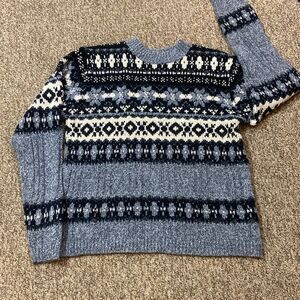 VTG,Men's Gray and Black Patterned Knit Sweater Size M Approximately No Tag